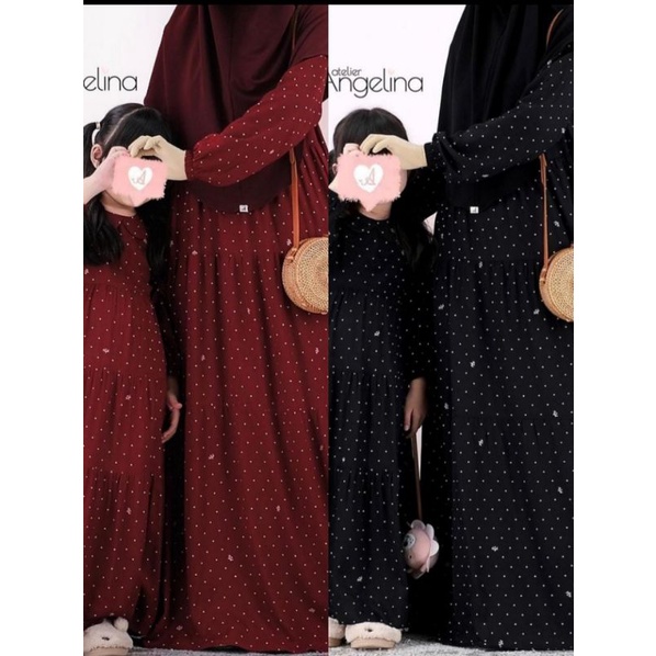 Atelier Angelina Bella Polkadot maroon size L