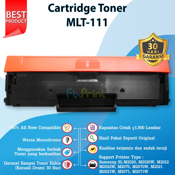 Cartridge Toner Samsung MLT-111 D111 MLT111 Compatible Printer SL-M2020 M2020W M2022 M2022W M2070