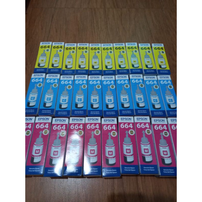 TINTA EPSON 664 CYAN MAGENTA YELLOW ORIGINAL 100%