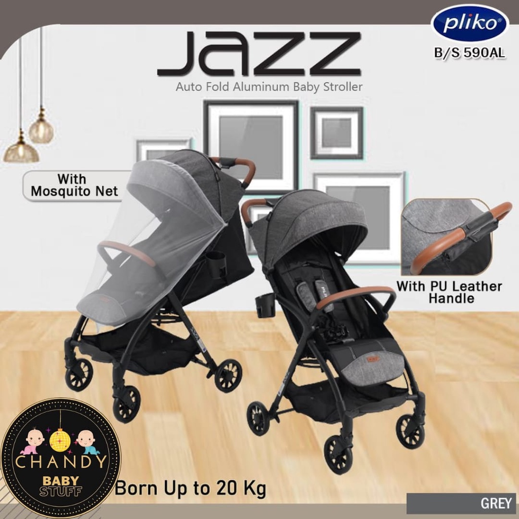 STROLLER BABY PLIKO JAZZ BS 590AL AUTO FOLD BISA LIPAT OTOMATIS CABIN SIZE