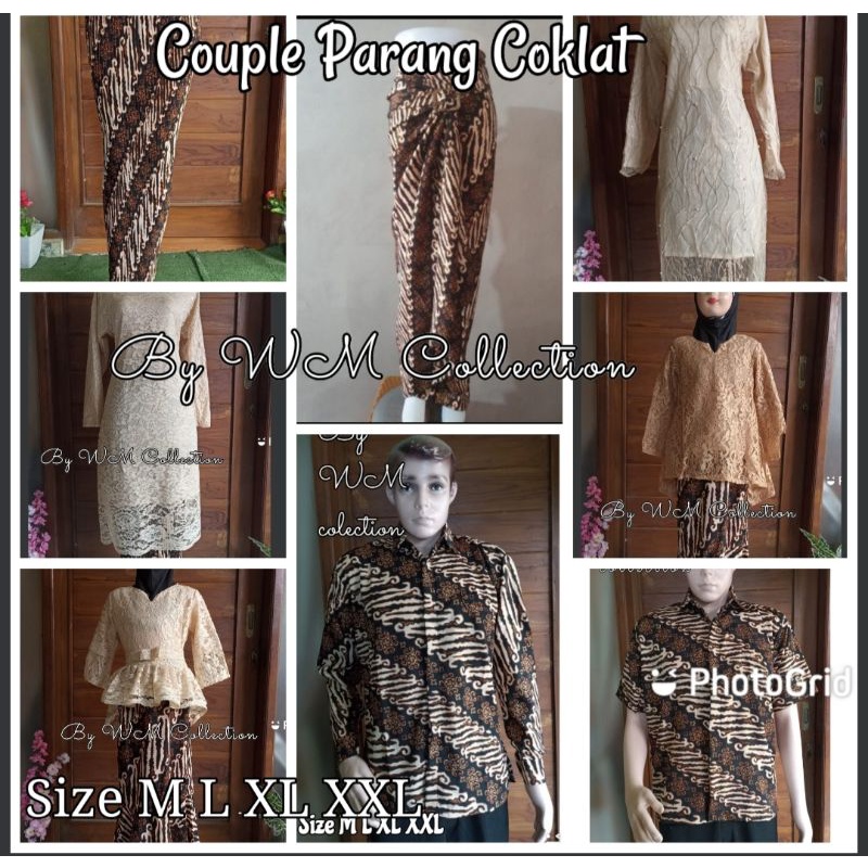 WM<Couple Batik Keluarga Parang Coklat /Moca  Kebaya Anak kebaya modern Kemeja Pria