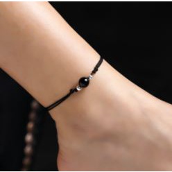 AB Gelang Kaki Batu Alam Silver Beads Anklet Bracelet Super Simple Tiny