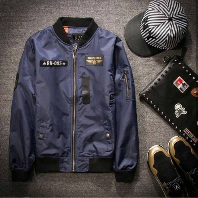 Jaket Bomber Army military pria