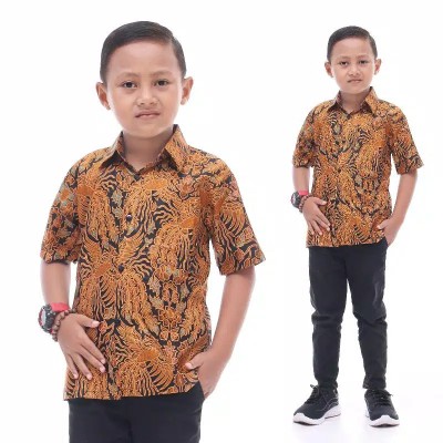 Batik Anak Murah Baju Kemeja Batik Anak Cowok Laki-laki Umur 1 2 3 Tahun Hem Batik Anak Btank101