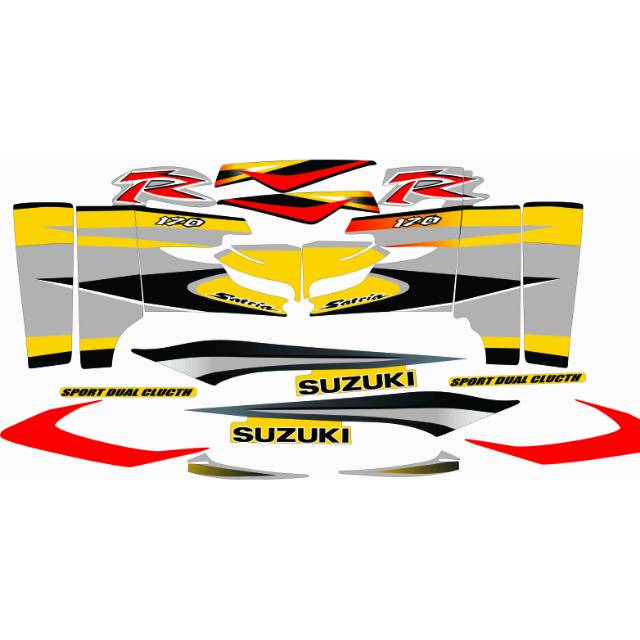 Striping satria lumba kuning silver