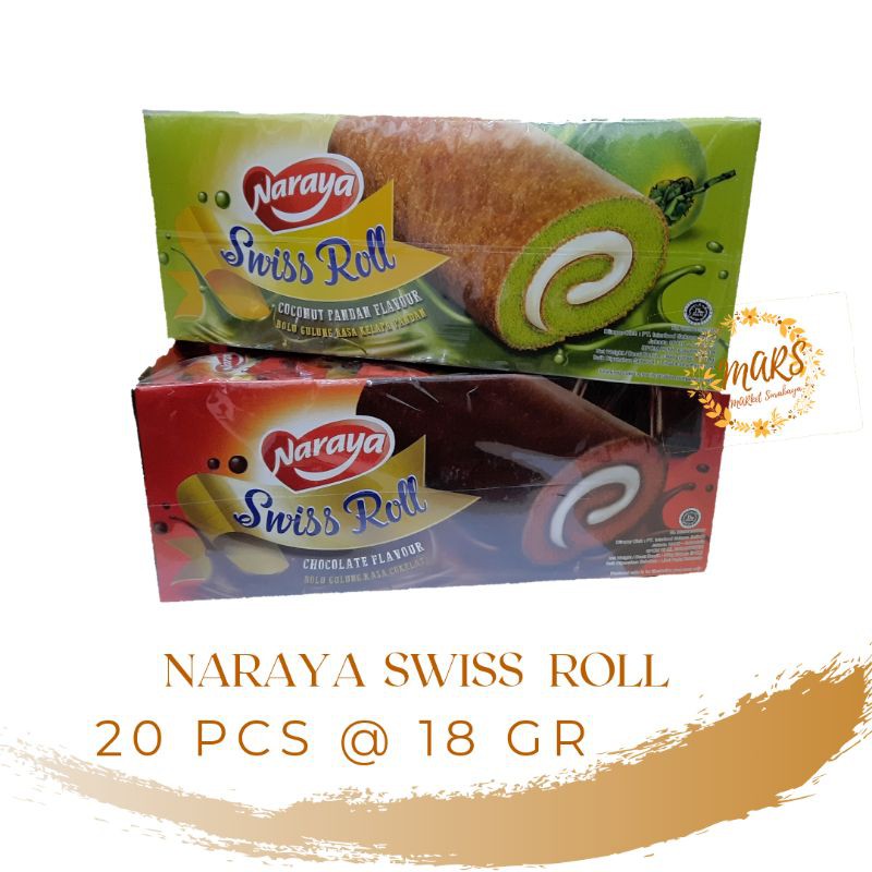 Naraya swiss roll 20 pcs x 18 gr