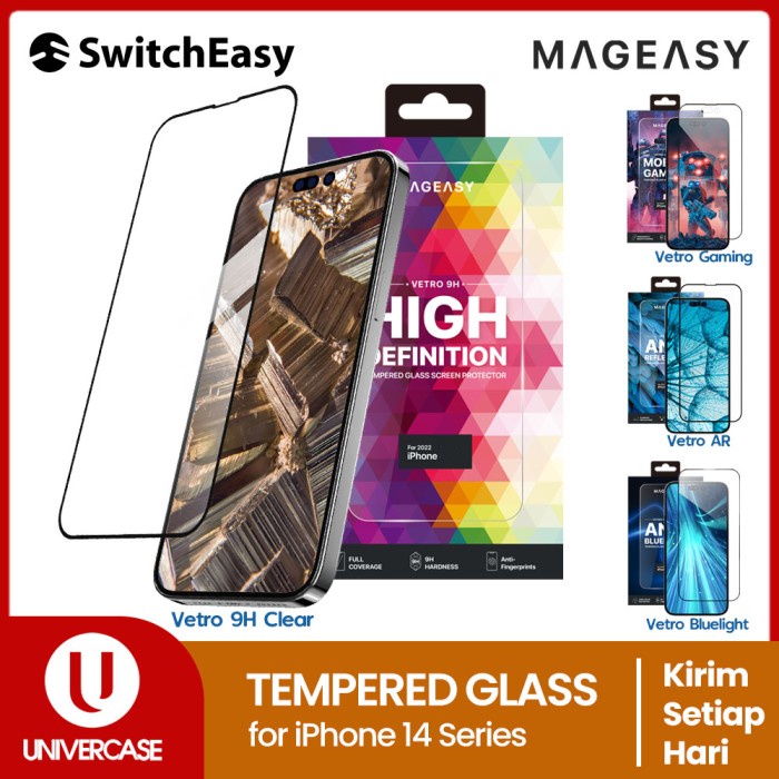 Tempered Glass iPhone 14 Pro Max Plus / 13 MagEasy Vetro Anti Gores