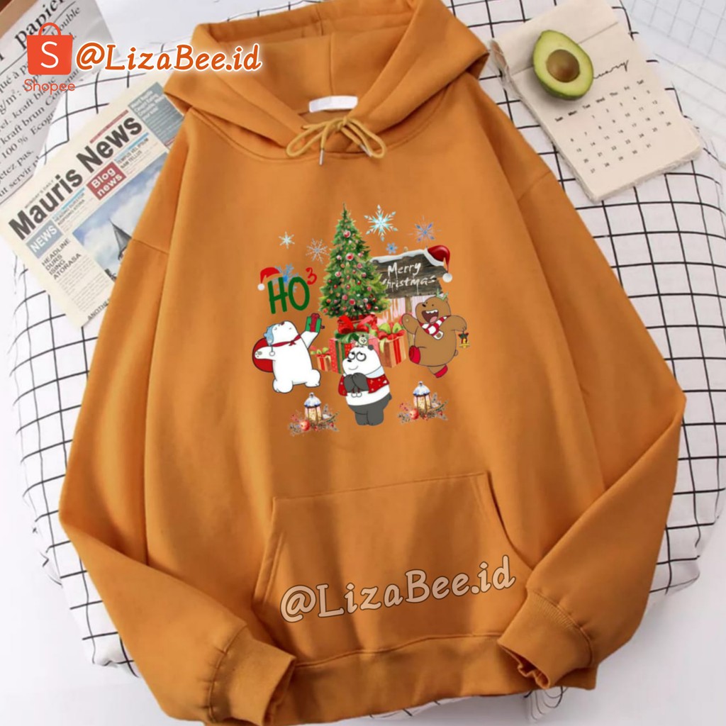 Hoodie Natal We Bare Bears Beruang Marry Christmas Baju Natal Marry Christmas Sweater Natal Jaket Natal Terbaru Hoodie Wanita Gambar Bears Oversize Korean Style Sweater Murah Tebal Xxl Kekinian Lilac Panda Boba