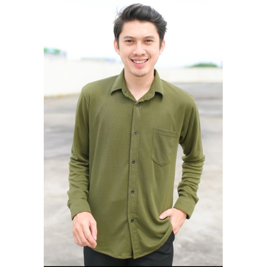 (PROMO) KEMEJA PIQUE POLOS PRIA // KEMEJA CASUAL PRIA // KEMEJA POLOS PRIA SLIM // KEMEJA PRIA TANGAN PANJANG