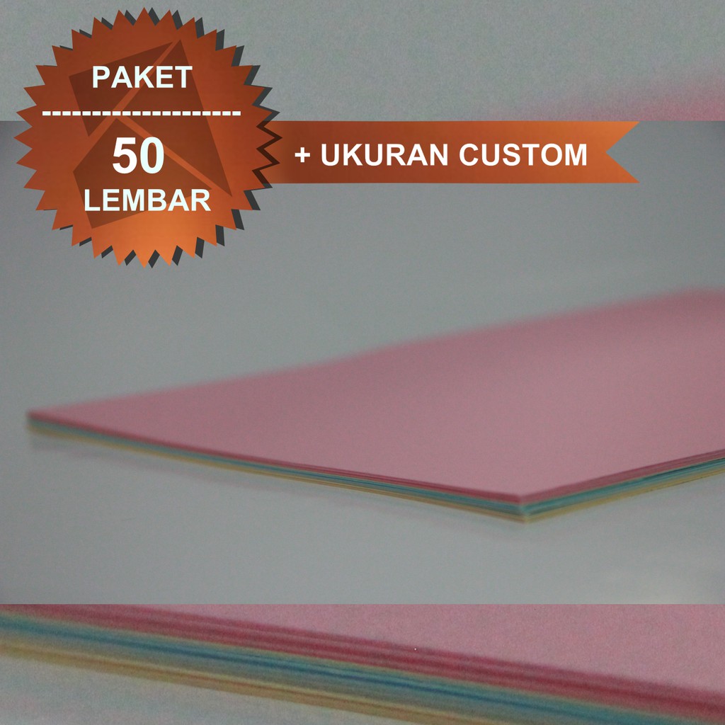 

KERTAS BC / MANILA WARNA MUDA F4 dan A4 PAKET 50 LEMBAR + UKURAN CUSTOM