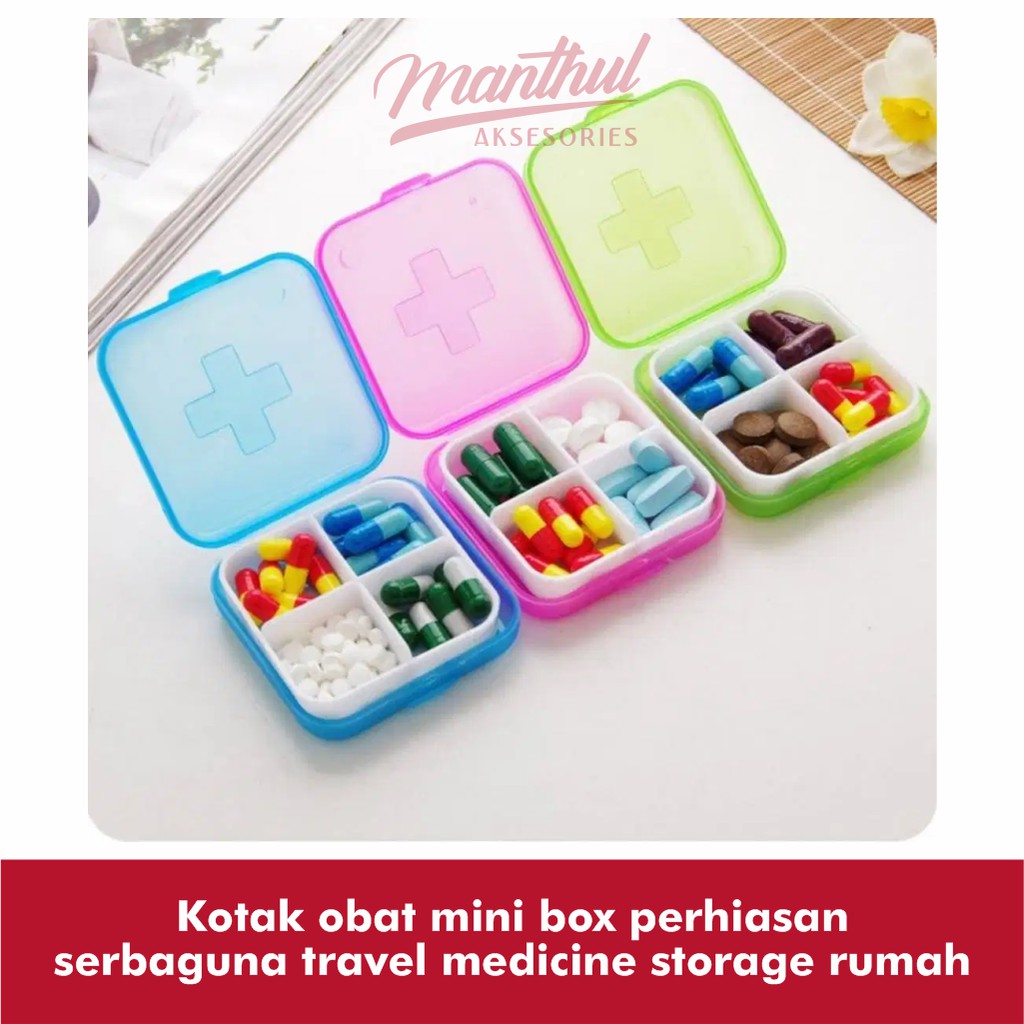 Kotak obat mini box perhiasan serbaguna travel medicine storage rumah