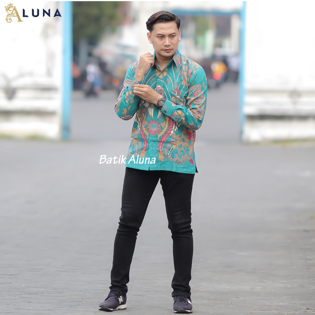 KEMEJA BATIK PRIA LENGAN PANJANG PREMIUM REGULAR MODERN BATIK ALUNA PCW 084