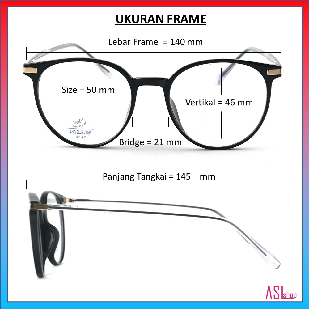 FRAME DAN KACAMATA MINUS (TR 8276) RINGAN DAN LENTUR