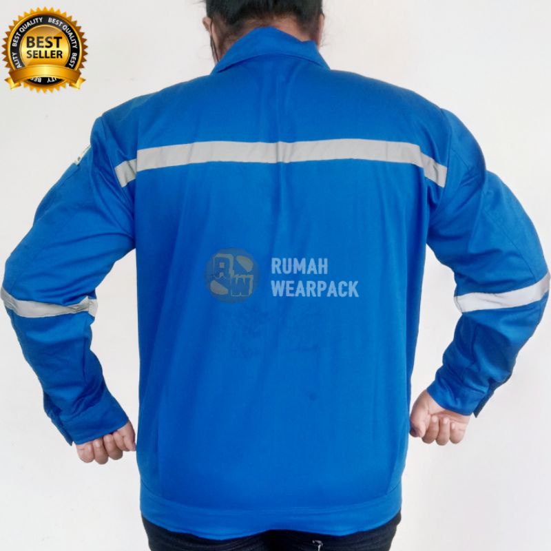 Baju Safety/ Wearpack Safety Atasan Warna Biru BCA Polos