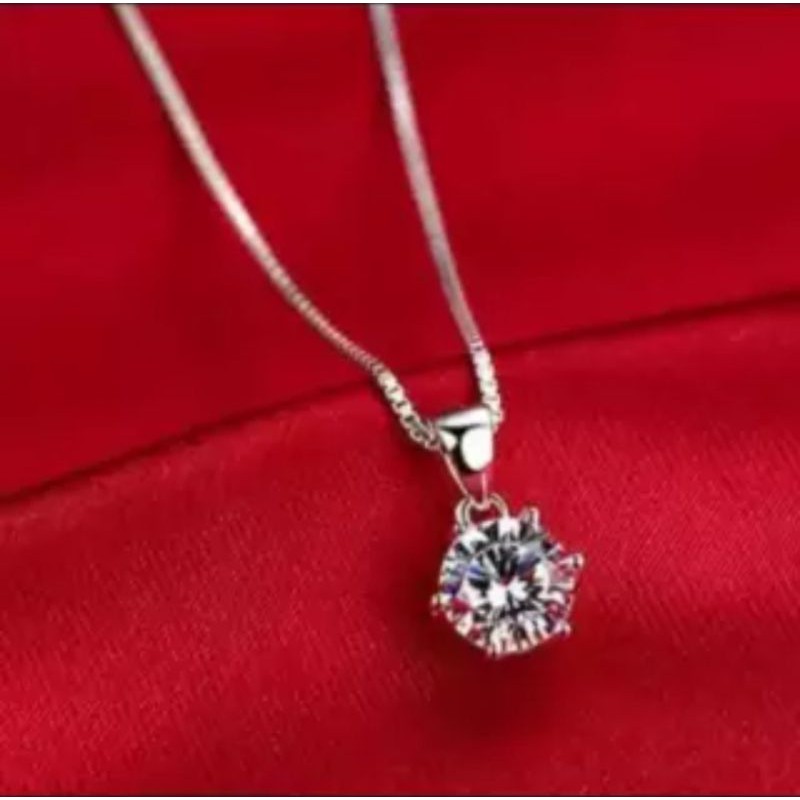 kalung set liontin mata satu silver satu perhiasan wanita gold aksesoris fashion wanita