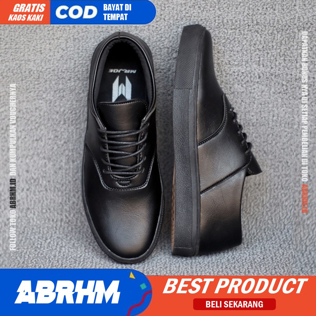 ABRHM x AUTHEN Sepatu Kasual Pria Sepatu Pria Casual Sneakers Kulit Pu Ori Cowo/Cowok Sepatu Kerja Kantor Semi Formal Kuliah Kondangan Gaya keren Kekinian Murah Terlaris