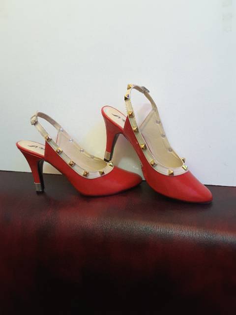 (COD) HIGH HEEL PIRAMID STOODE Kode pd307 merah (realpict geser)