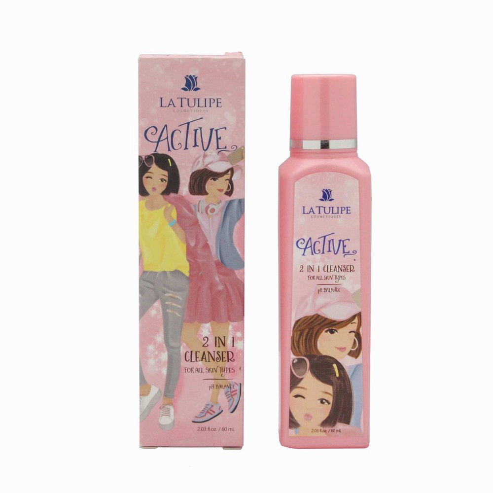 La Tulipe Active 2in1 Cleanser For All Skin Type - 60ml [PINK]