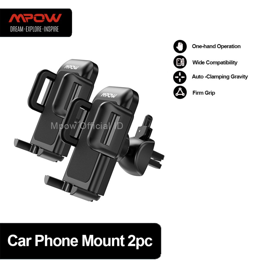 MPOW 2-Pack 140AB Car Phone Mount With Adjustable Clip - MPCA140