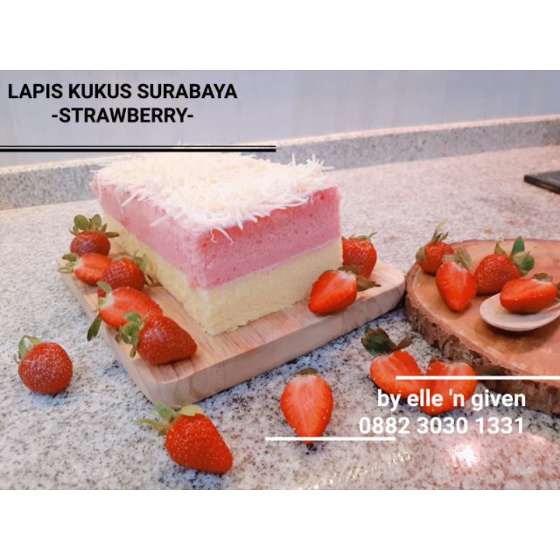 

lapis kukus surabaya strawberry oleh oleh khas natal tahun baru imlek idul fitri lebaran kue enak