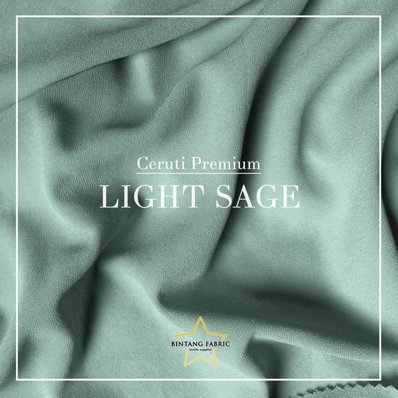 Bahan Kain Ceruti Ceruty Baby doll Premium 1/2 meter-Light Sage