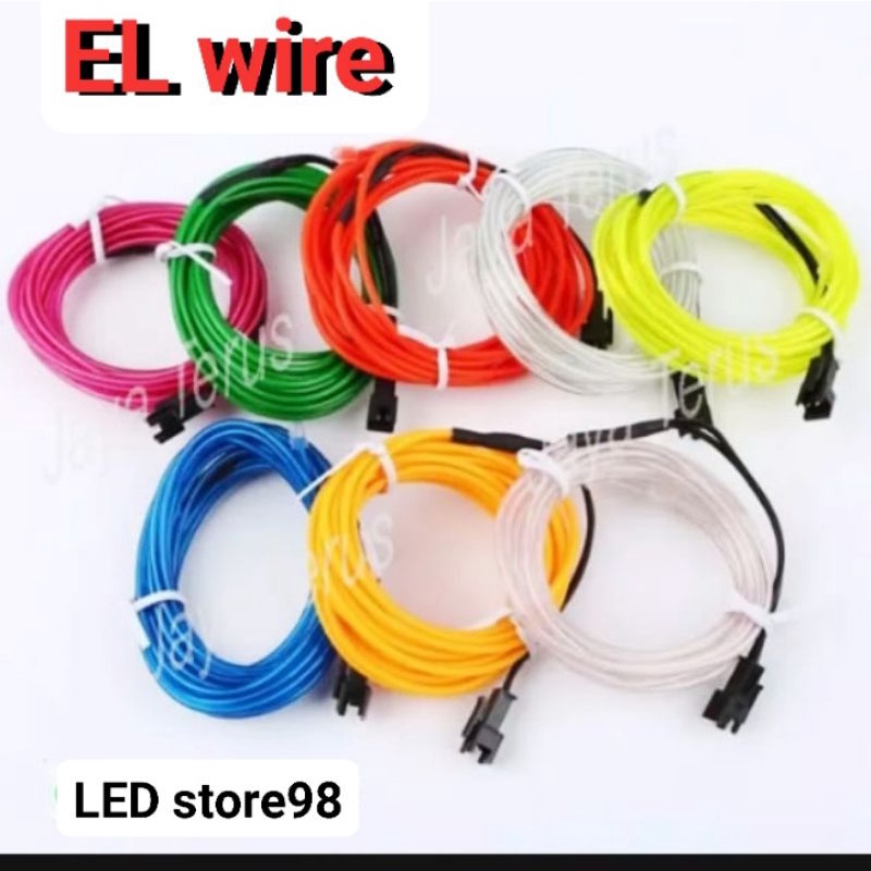 LAMPU LED NEON EL WIRE METERAN + KONEKTOR ( Terpasang )