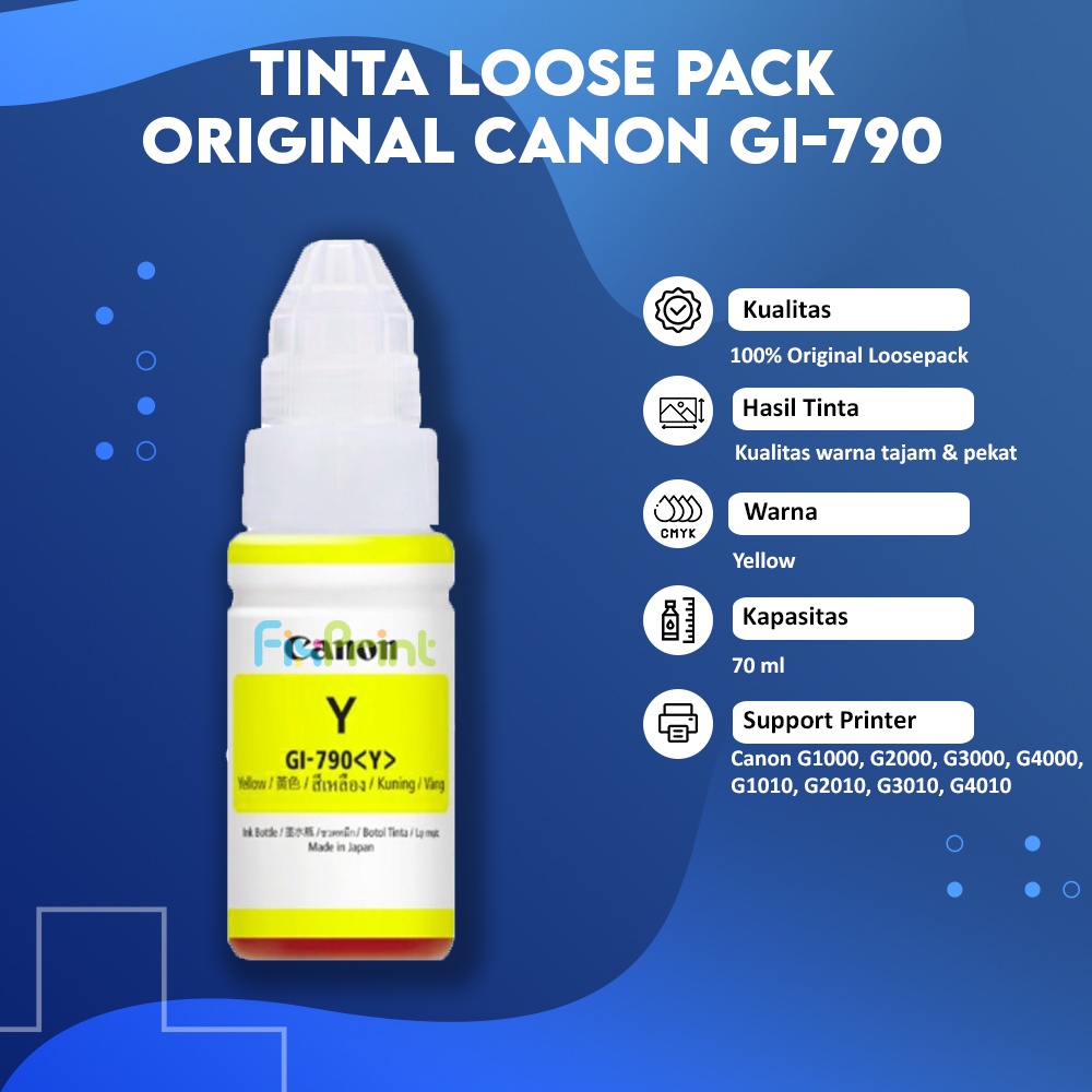 Tinta Refill Loose Pack Original Canon G1010 G2010 G3010 G4010 G4000 G1000 G2000 G3000 GI-790 Original No Box