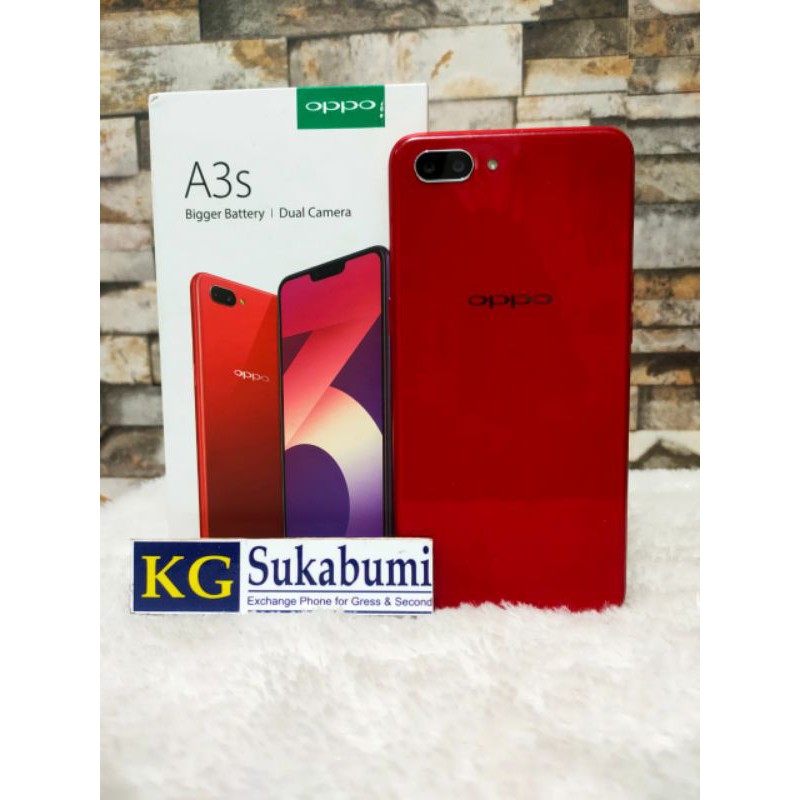 Handphone second murah oppo A3s 2/16 no minus fullset