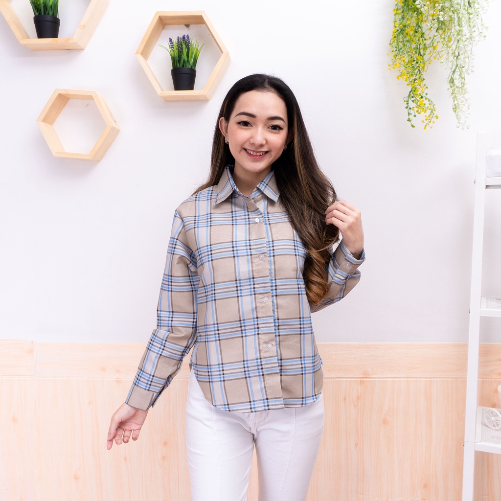 Sunday Flanel Shirt - Kemeja Wanita Flanel Tartan Kotak - Kotak-SUN COKSU