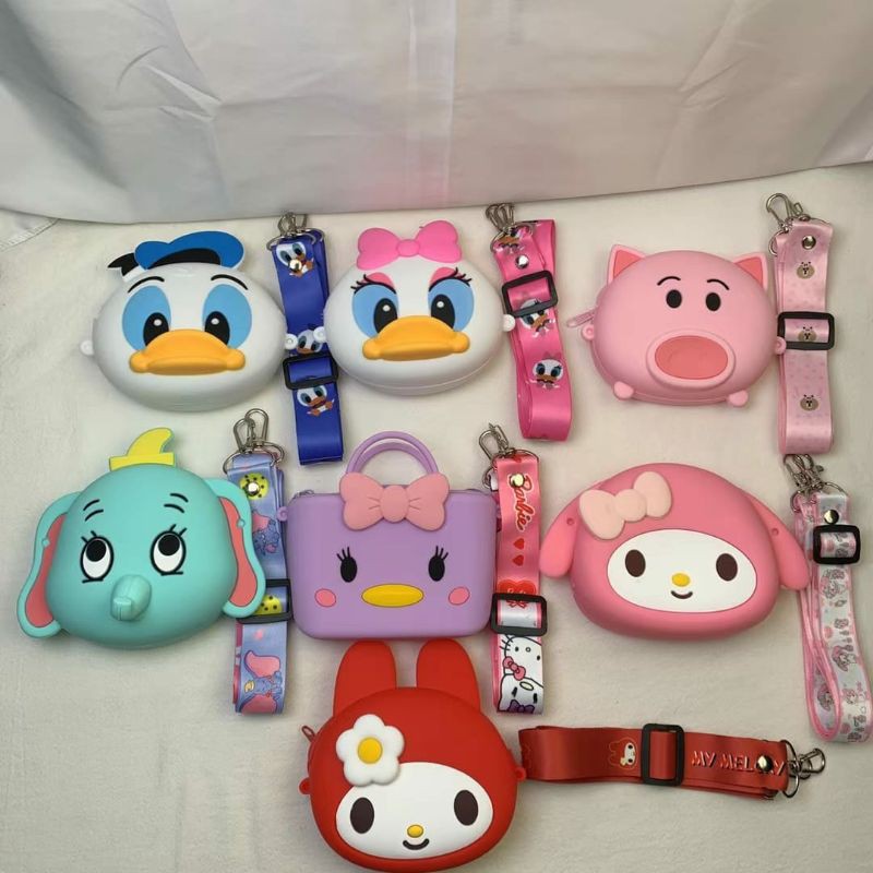 family games Tas selempang silikon jelly rubber pokemon melodi koala mini miki line karakter