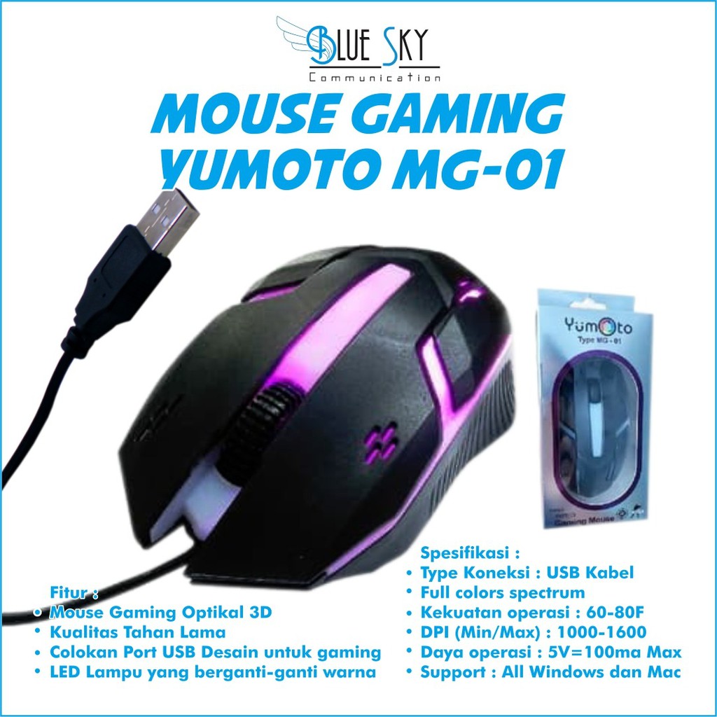 MOUSE GAMING YUMOTO MG-01 LED