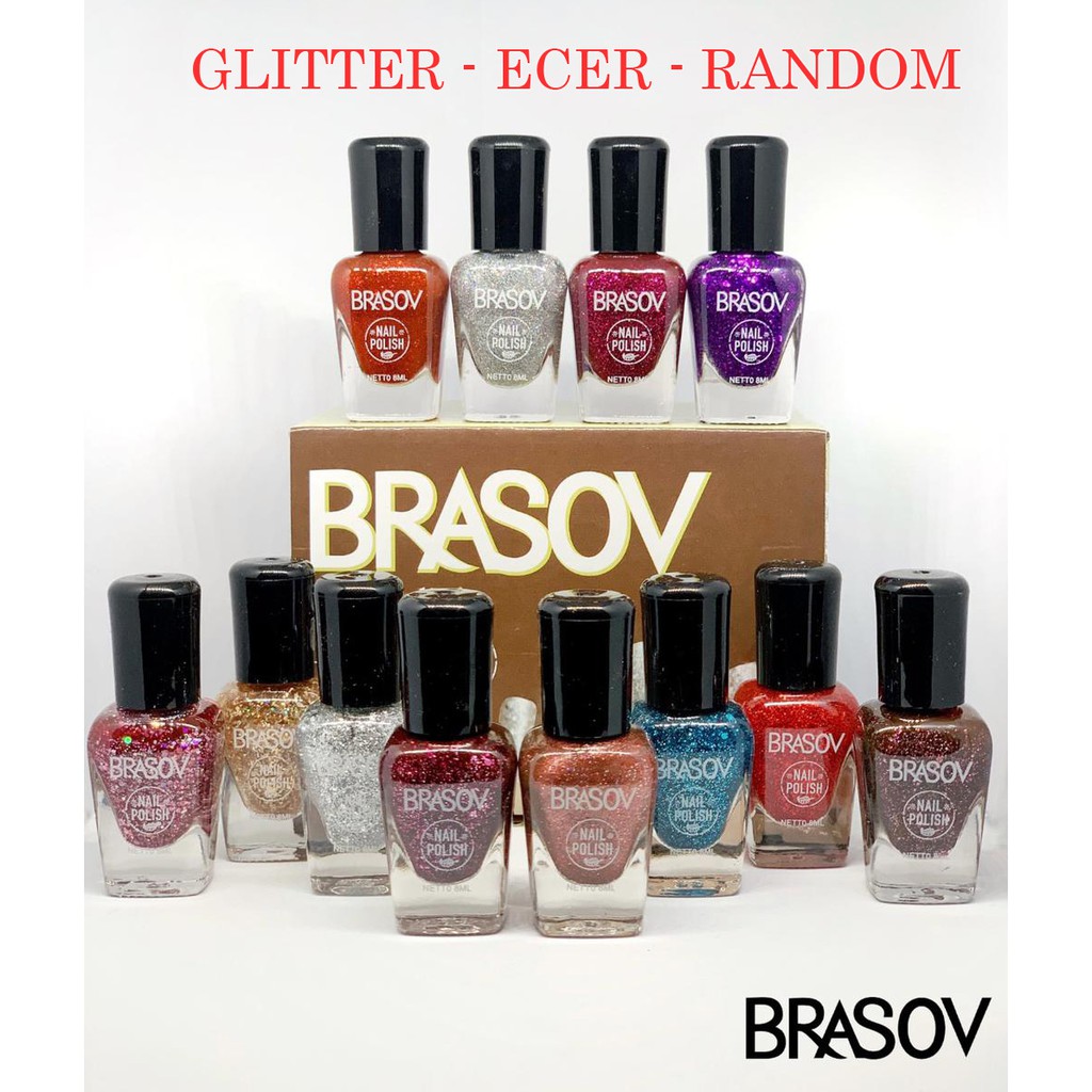 [SATUAN] * NCC * Brasov Kutek Warna Warni Color Glitter Cutex Nail Polish - Eceran per 1 Pcs