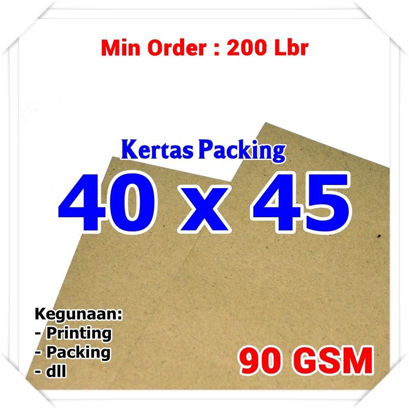 

PAKET - Kertas Packing | Kraft Paper | Bungkus | Coklat | Sack | 40 x 45 cm | 90 Gram