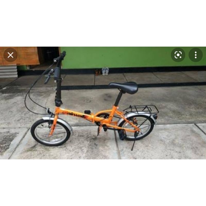 sepeda lipat ace airwalk 16 inch single speed orange