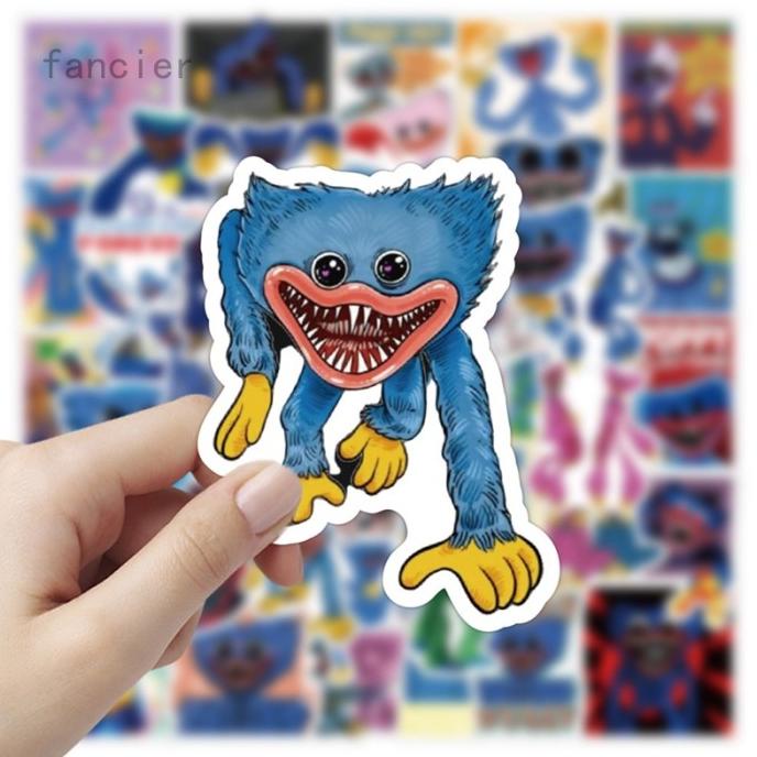 

50 Pcs Stiker Vinyl Anti Air Desain Poppy Playtime Huggy Wuggys Untuk