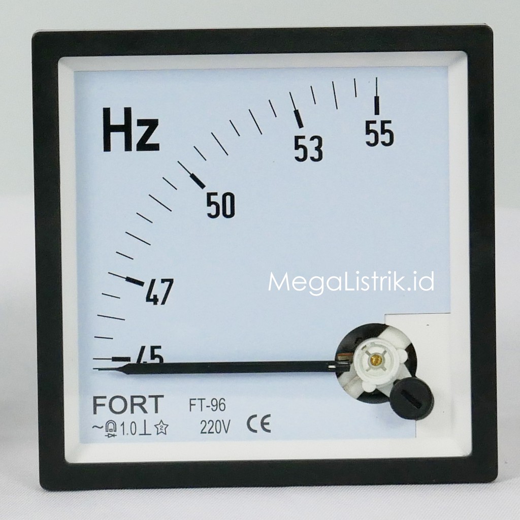 FORT HZ / FREKUENSI / FREQUENCY METER 45 - 55 HZ / 220V JARUM FT-96HZ