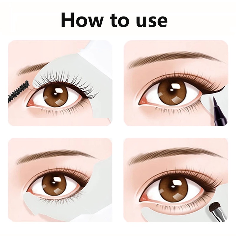 Alat Bantu Pasang Maskara / Eyeliner / Eyeshadow 3 In 1 Bahan Silikon Dapat Dicuci