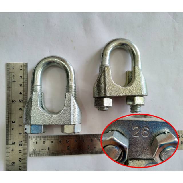 Klem Sling 26mm//KLEM KABEL SLING/CLAM WIRE ROPE/KUKU MACAN Clamp Klem Tali Kawat Baja Kabel Seling Sling BERKUALITAS