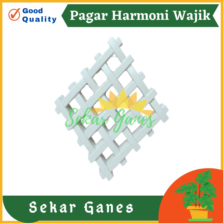 Pagar Wajik Harmoni Putih Ornamen Bunga Vas Wajik Pagar, Jaring, Rambatan Plastik Ukuran Kecil Sedang Besar untuk Bunga Hias Artificial Hiasan Ruang Tamu Dinding Home Grosir Murah Wajik Putih / Breket/ Tatakan/ Pagar Plastik/ Bunga Plastik/ Rumput Plastik