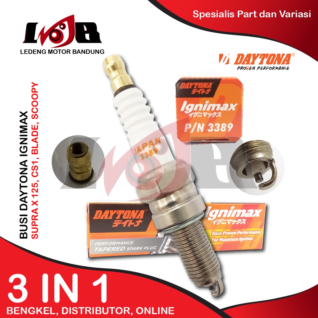 Daytona Ignimax 3389 Busi Supra X 125 CS1 Scoopy Revo Spark Plug Racing Parts Drat Panjang