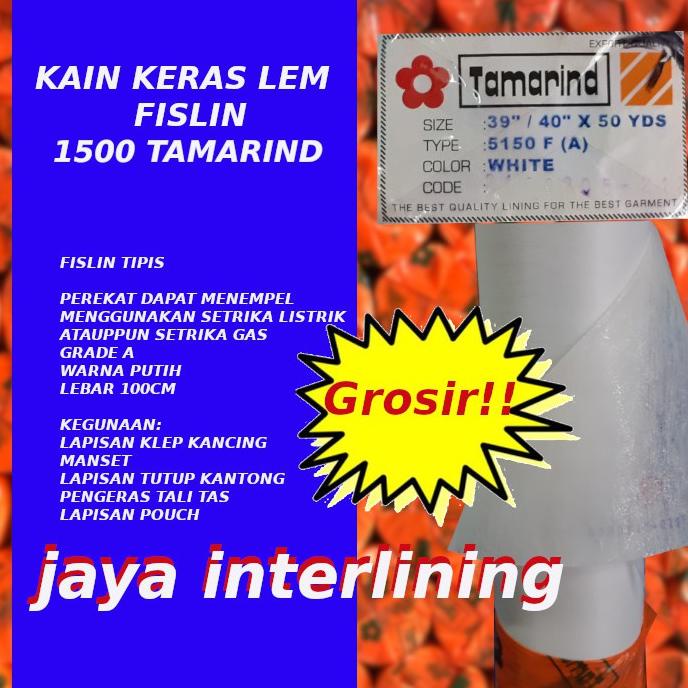 Kain Keras Interlining Vislin Fislin Pislin 1500F Tamarind Grosir Murah