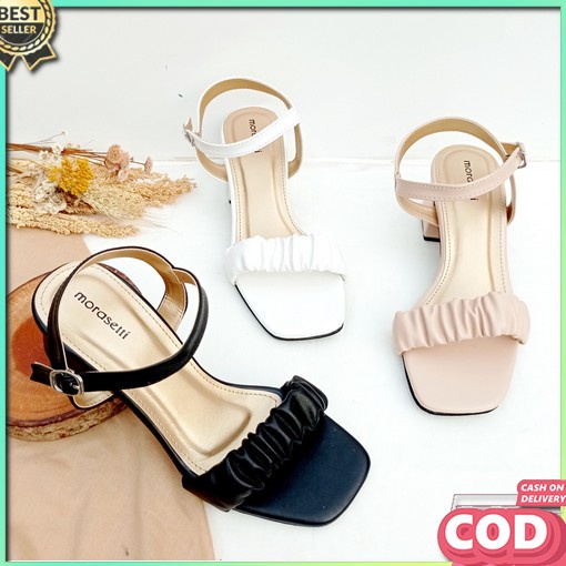 Pantofel Wanita Hitam Paskibra Korea  Bisa Cod Perawat Kerja Kulit High Heels Sepatu Kantor Pa Moras