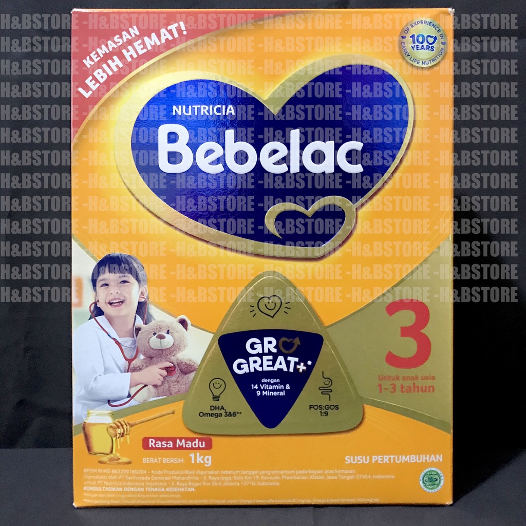 Bebelac 3 Madu 1000g Susu Pertumbuhan Anak 1-3 Tahun Madu 1kg