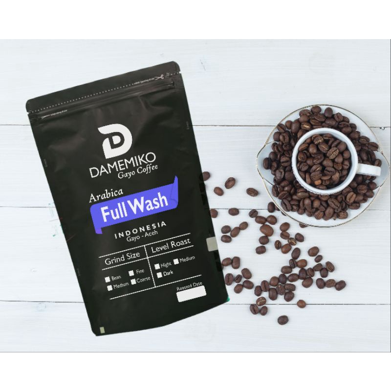 

Kopi Gayo Arabika Full Wash 1Kg - Biji/Bubuk - DAMEMIKO Coffee