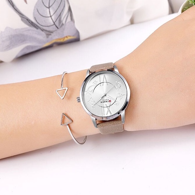 CURREN 9049 Jam Tangan Wanita Analog Tali Kulit WK-SBY