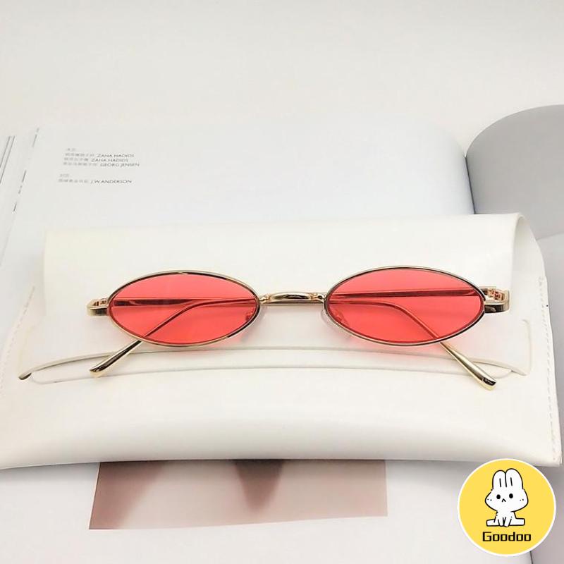 【Grosir】COD Kacamata Hitam Frame Metal Kecil Gaya Vintage untuk Wanita -Doo