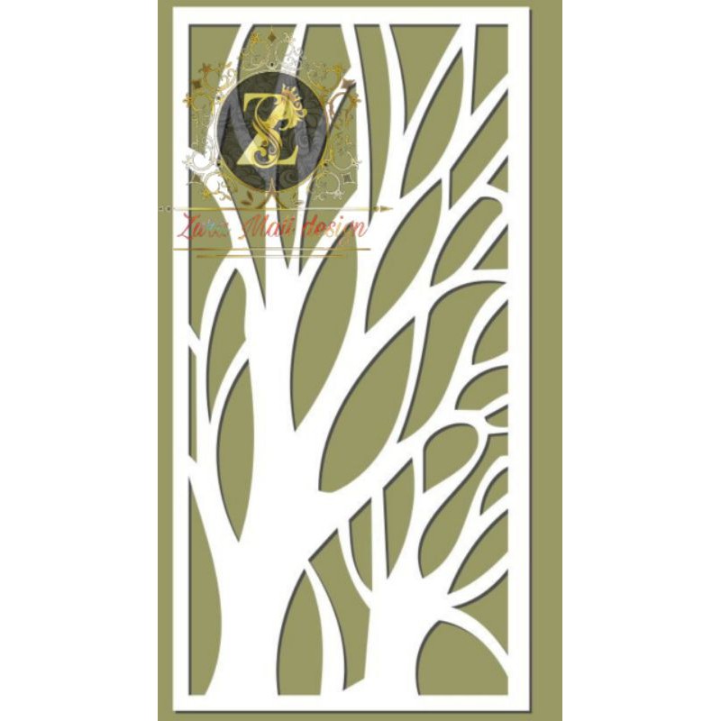 

cetakan stensil motif pohon