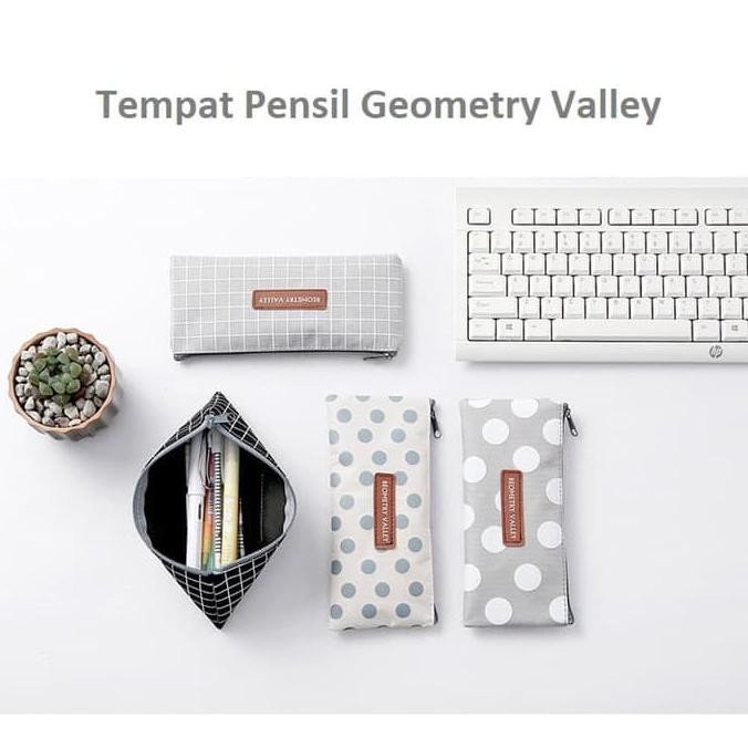 

TP0054 Tempat Pensil Geometry Valley Pencil Case / Tempat Kosmetik - abu garis