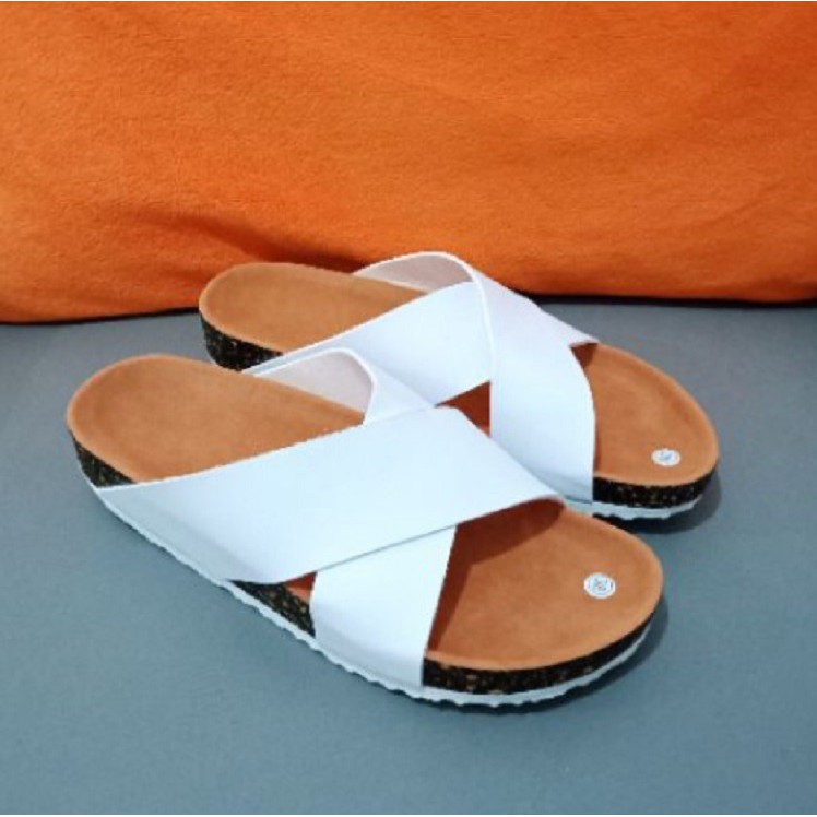 SANDAL SELOP KOKOP SILANG FLAT WANITA CEWEK UKURAN BESAR JUMBO 41 42 43 44