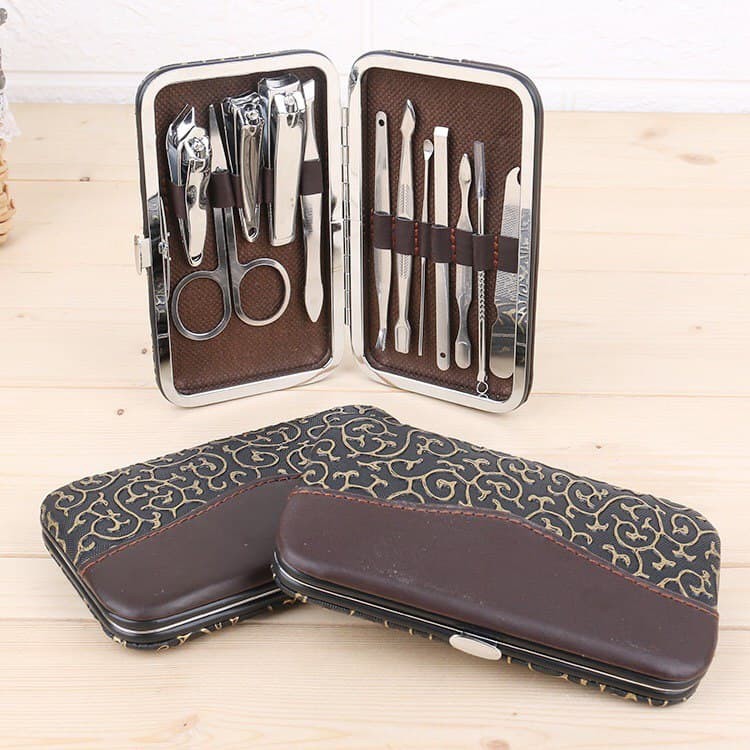 ASK.id - Peralatan Menicure 12in1 Mini Stainless Stell Gunting Kuku Portable Tools Set Dengan Dompet ISI12